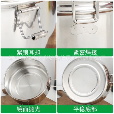 304圆形保温饭盒 单双层圆形学生 饭盒不锈钢 分格食堂便当盒图4