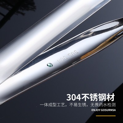 304不锈钢新款煎鱼夹翻鱼铲 厨房餐厅耐高温煎蛋夹牛排烤肉夹批发图4