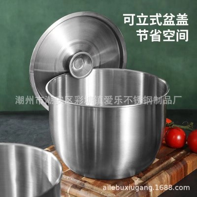 304 不锈钢打蛋盆烘焙工具蛋糕奶油加深防溅搅拌盆和面洗菜沙拉盆图2