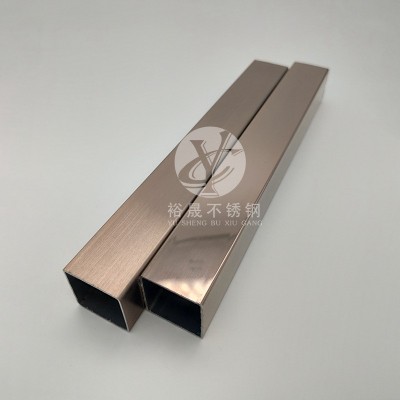 镜面玫瑰金不锈钢方管钛金40*40 45*45屏风隔断专用拉丝黑钛方通图4