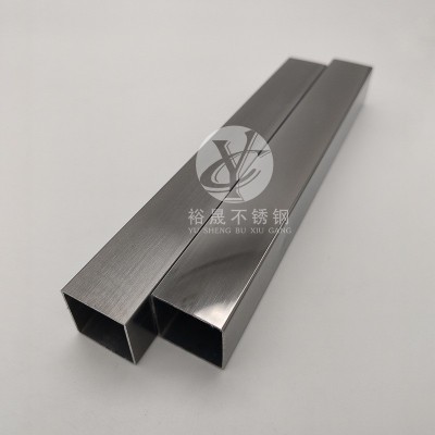 镜面玫瑰金不锈钢方管钛金40*40 45*45屏风隔断专用拉丝黑钛方通图5