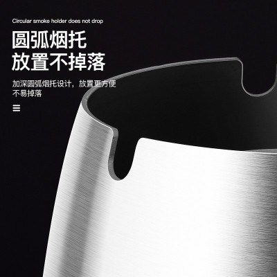 批发不锈钢烟灰缸带盖加厚加高防飞灰网咖酒吧KTV办公室激光logo图3