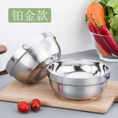 304不锈钢碗双层隔热碗儿童学生不锈钢碗家用面碗泡面碗食堂汤碗图3