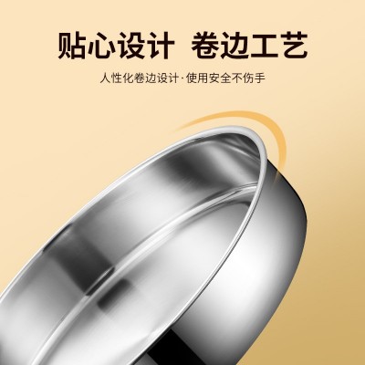 不锈钢圆盘蛋糕盘三件套 烤肉盘西餐自助盘 凉皮盘水果盘家用蒸盘图3
