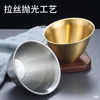 不锈钢韩式斜口生菜碗水果蔬菜桶沙拉碗商用料理碗火锅店调料碗图3