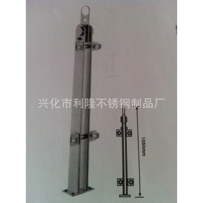 不锈钢双夹片直型扶栏立柱 菱形立柱 夹玻璃型立柱304 201均有图3