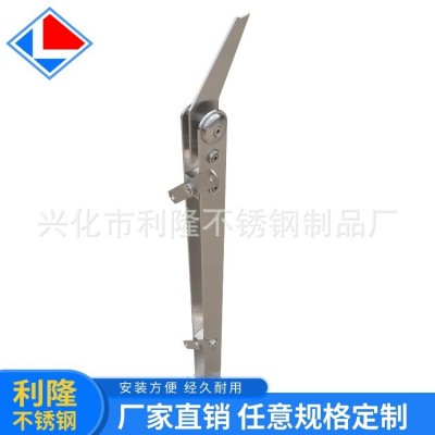 不锈钢双夹片直型扶栏立柱 菱形立柱 夹玻璃型立柱304 201均有图4