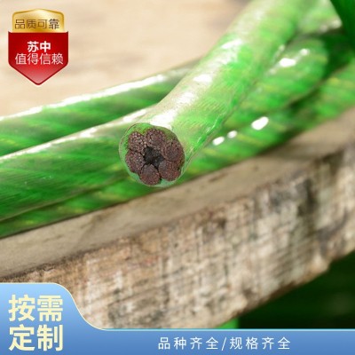 批发防旋转多股船用包塑钢丝绳 PVC宠物牵引包胶镀锌钢丝绳图2