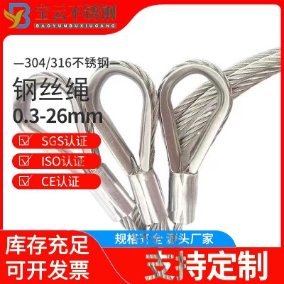304不锈钢钢丝绳索具 舞台灯保险绳 安全灯具索具压制钢丝绳索具