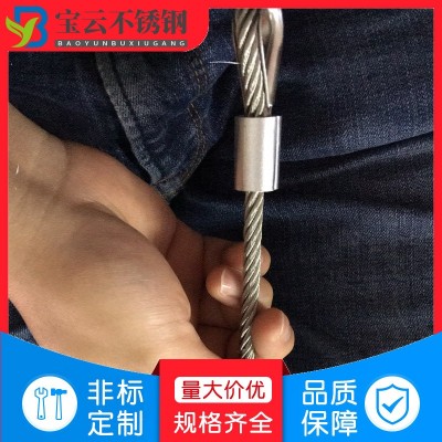 304不锈钢钢丝绳索具 舞台灯保险绳 安全灯具索具压制钢丝绳索具图3