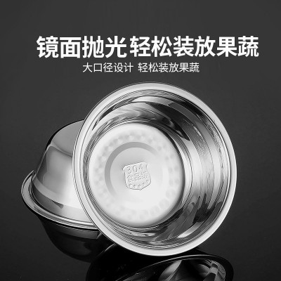 不锈钢304圆盘圆盘子家用盘子菜盘小碟子餐盘烧烤盘平盘深盘糕盘图3