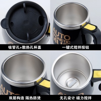 创意不锈钢磁化搅拌杯自动搅拌牛奶咖啡杯搅拌杯全自动水杯图2
