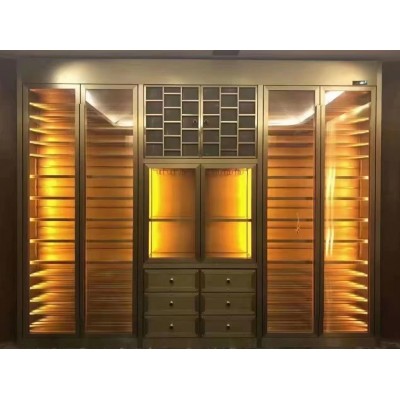 201 304不锈钢定制酒架 装饰架 展厅装饰 展示柜 豪华恒温酒窖图3