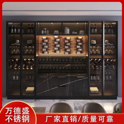 201 304不锈钢定制酒架 装饰架 展厅装饰 展示柜 豪华恒温酒窖图1
