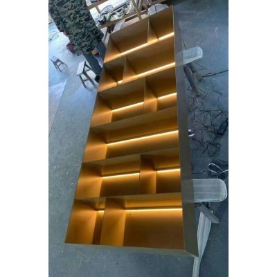 24号产品鑫宝聚不锈钢屏风装饰，酒店会所专用屏风隔断 酒柜 加工定制厂家图3