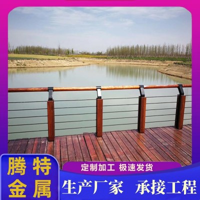 供应201不锈钢复合管桥梁护栏 道路隔离栏杆木纹转印护栏河道景观图2
