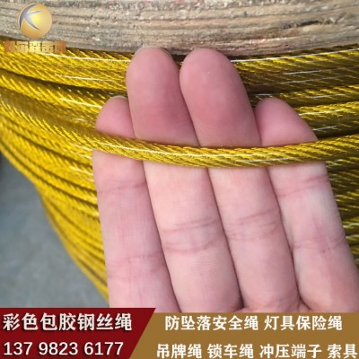 厂家定制不锈钢彩色包胶钢丝绳金色包塑钢丝绳1.5-2-2.5-3-4-5 mm图3