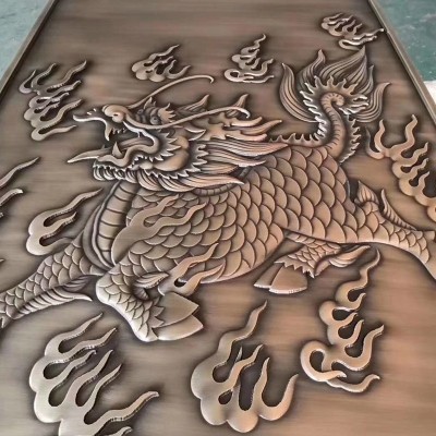 承接工程304不锈钢屏风隔断中式酒店大堂屏风隔断客厅装饰屏风图4