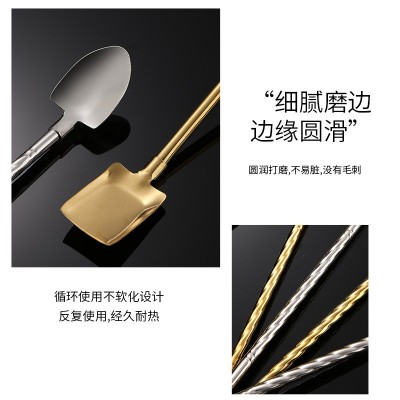 304不锈钢吸管创意一体两用螺纹吸管勺果汁奶茶搅拌勺西瓜铁楸勺图4