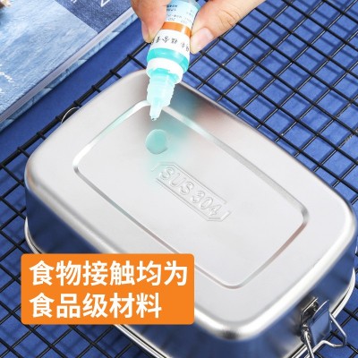 日式304不锈钢饭盒 便携长方形手提双层防溢学生工人便当盒大容量图3