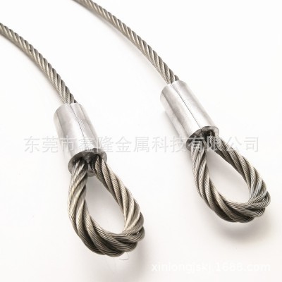 厂家304316不锈钢钢丝绳包胶钢丝绳灯饰安全绳鱼眼端子压制1-20mm图2
