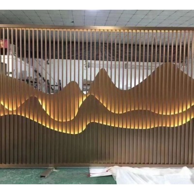 不锈钢屏风轻奢简约金属隔断图1