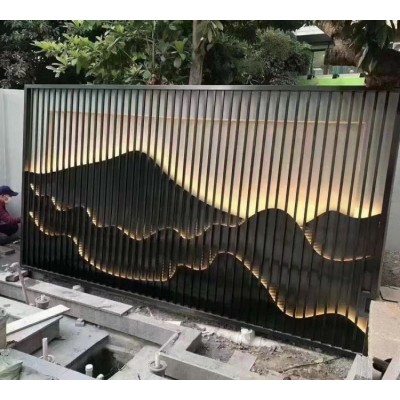 不锈钢屏风轻奢简约金属隔断图2