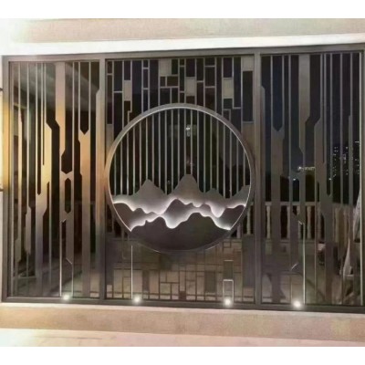 不锈钢屏风轻奢简约金属隔断图3