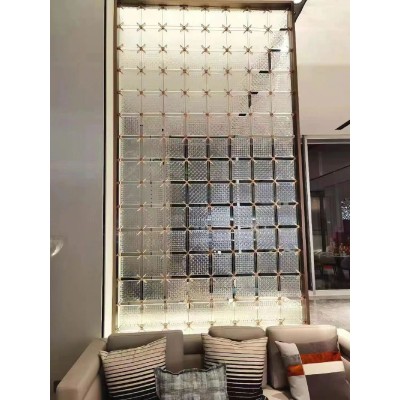 不锈钢水晶屏风隔断厂家定制大厅酒店大堂商场图5