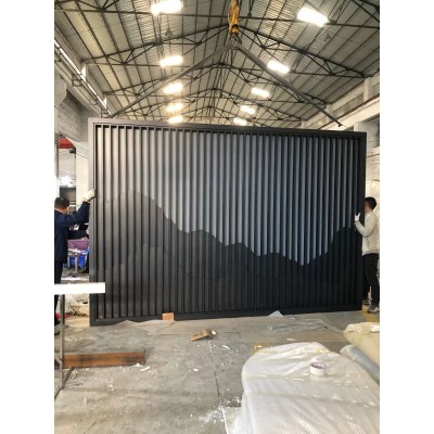 不锈钢客厅山水屏风隔断格栅定制厂家酒店办公镂空网红花格图2
