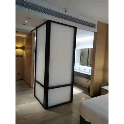 定制 客厅办公室酒店背景墙不锈钢屏风隔断现代轻奢新中式玻璃金图2