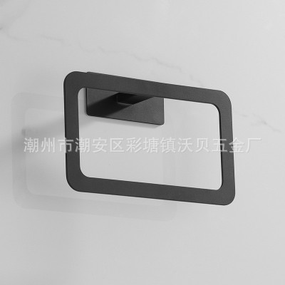 免打孔亚马逊卫浴挂件套装毛巾杆毛巾环单杆挂钩纸巾架跨境图2