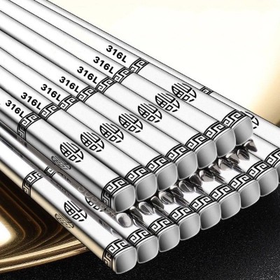 不锈钢筷子316L激光隔热防烫加厚防滑不锈钢304快子勺子 定LOGO图2