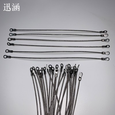 不锈钢包胶钢丝绳 两头压铸端子304/316不锈钢保险绳来图制作图3