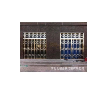 不锈钢拉闸门 怀旧拉闸门 铝合金拉闸门 仓库推拉门 拉闸门加厚款图5