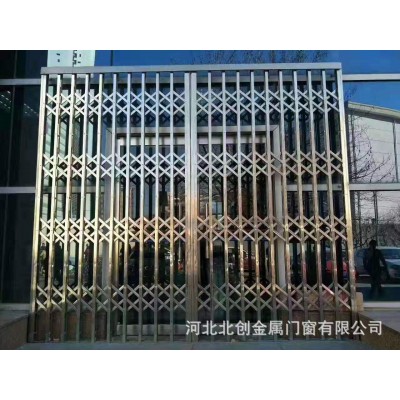 不锈钢拉闸门 怀旧拉闸门 铝合金拉闸门 仓库推拉门 拉闸门加厚款图3