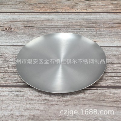不锈钢盘直边无磁韩国瓜果盘蔬菜盘酒店餐厅点心盘泡菜圆盘浅圆盘图4