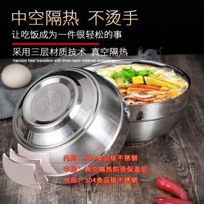 304不锈钢碗饭盒泡面碗餐盒保温快餐碗上班族汤碗学生食堂打饭碗图5