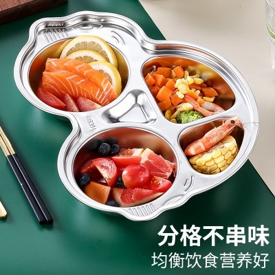 304不锈钢分格餐盘快餐盘幼儿园学校饭堂饭盘儿童餐具宝宝餐盘图4