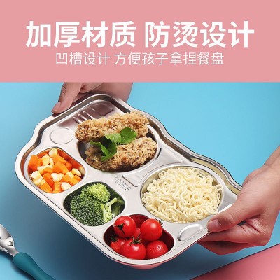 创意304卡通餐盘不锈钢加厚分格快餐盘宝宝儿童学生饭盘幼儿园图3