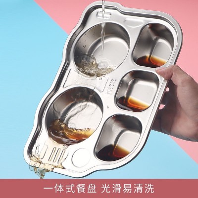 创意304卡通餐盘不锈钢加厚分格快餐盘宝宝儿童学生饭盘幼儿园图2