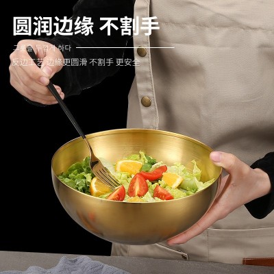 韩式沙拉碗不锈钢单层大号汤面冷面烤肉泡面碗螺蛳粉拌饭料理拉丝图4