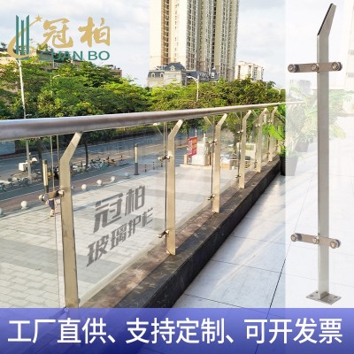 不锈钢立柱304玻璃工程栏杆家用楼梯别墅室内外围栏护栏阳台扶手图3