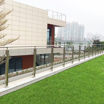 不锈钢楼梯扶手方管玻璃免开孔卡槽阳台护栏杆室内外商场工程立柱图4