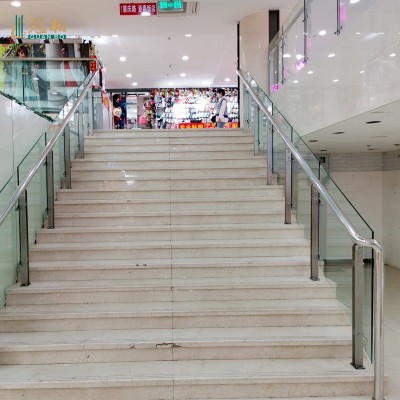 冠柏不锈钢楼梯商场扶手现代欧式阁楼护栏杆玻璃阳台围栏工程立柱图3