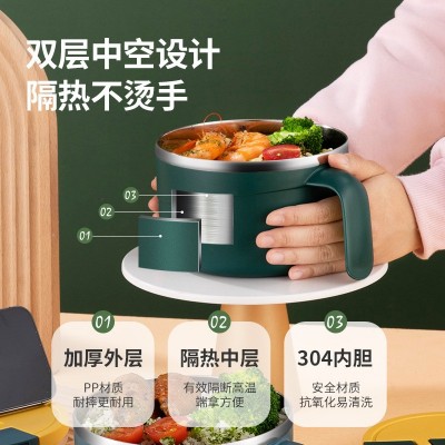 厂家直供 304不锈钢泡面碗带盖便携学生保温饭盒日式便当盒代发图2