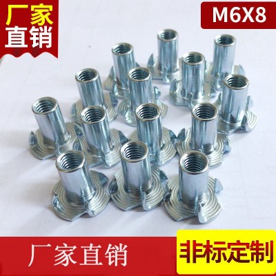厂家供应M6 M8四爪钉 四爪螺母 四角钉 家具预埋件 量大从优 全牙图2