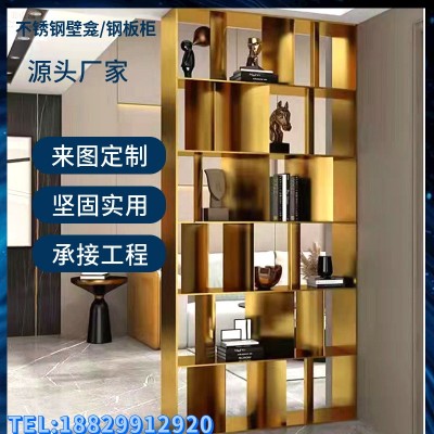 不锈钢屏风隔断花格新中式格栅金属镂空雕花古铜铝板雕刻玄关直销图3