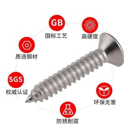 304不锈钢十字沉头自攻螺丝 M3/M3.5/M4/M5平头钉实木家具螺丝 100个图3