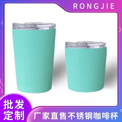 304不锈钢咖啡杯 16oz12oz双层真空保温杯 简约便携随手杯可定 制